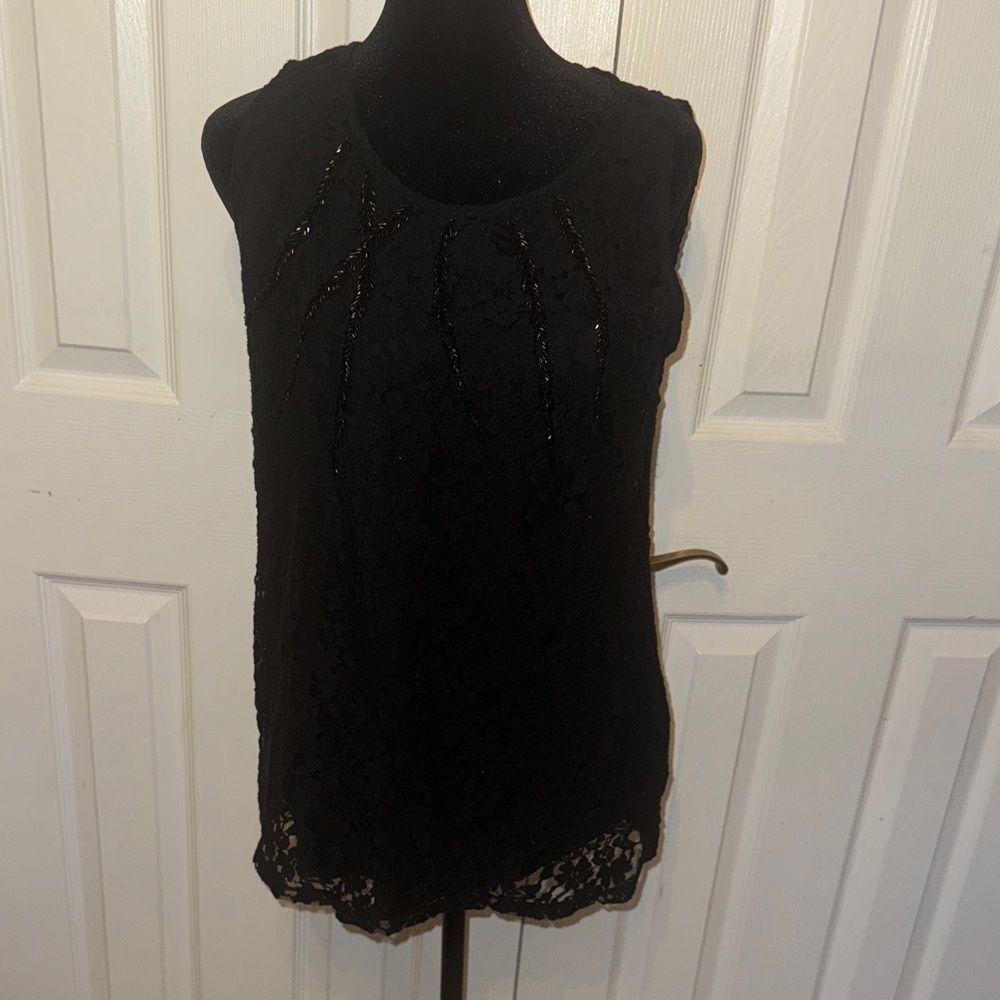 Alfani Black Lace Sleeveless Blouse